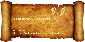 Blauhorn Január névjegykártya